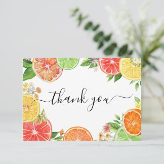 Citrus A Little Cutie Baby Shower Thank You Card
