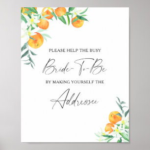 Citrus - Aider la mariée occupée Affiche d'adresse