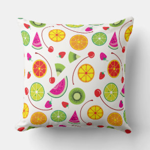 Citrus and Berries Throw Pillow