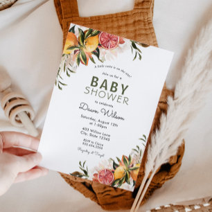 Citrus and Greenery Baby Brunch invitation