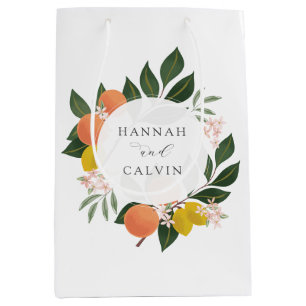 Citrus and Greenery Wedding Medium Gift Bag