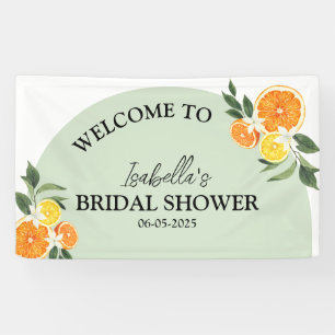 Citrus Arch Welcome Greenery Lemon Bridal Shower Banner