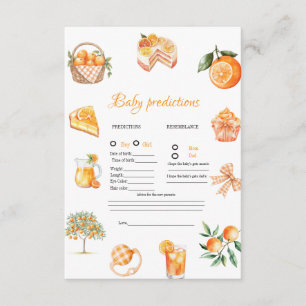 Citrus baby prediction Baby Shower game Card