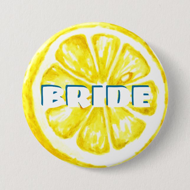 Citrus Bachelorette | Lemon Bride Button (Front)