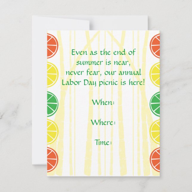 Citrus Bamboo Party Invitation (Front)