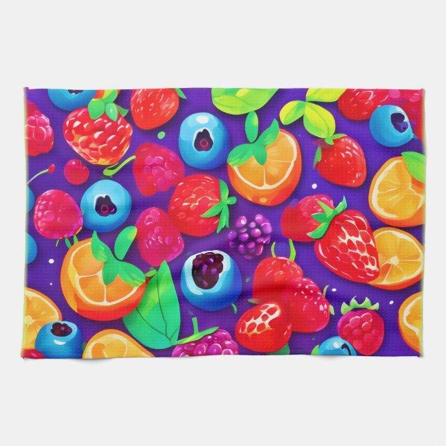 Citrus & Berries Burst Kitchen Towel (Horizontal)