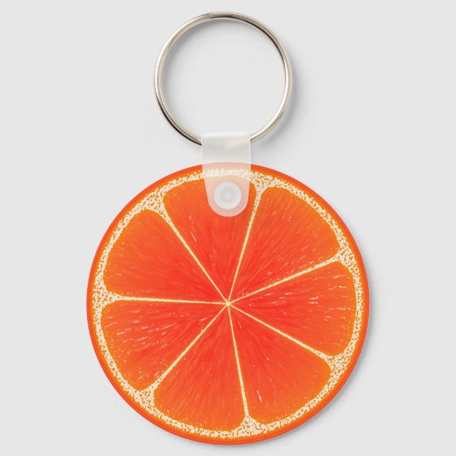 Citrus Blood Orange Fruit Slice Keychain (Front)