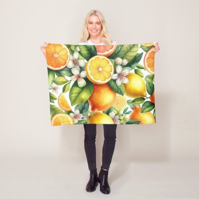  Citrus Bloom Fleece Blanket (In Situ)