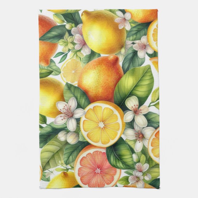  Citrus Bloom Kitchen Towel (Vertical)