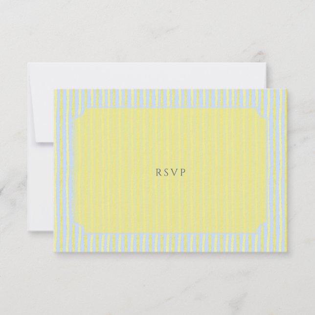 Citrus Blue Pastel Watercolor Wedding RSVP Card (Devant)