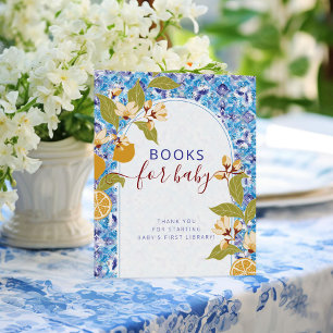 Citrus Blue Yellow Lemon Amalfi Coast Baby Shower Poster