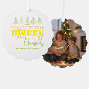 Citrus Blush Scribbles Merry Christmas Keepsake Ornament Card