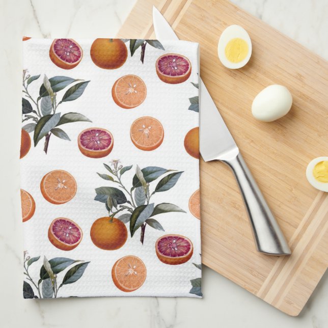 Citrus Botanical Print Kitchen Towel (Quarter Fold)
