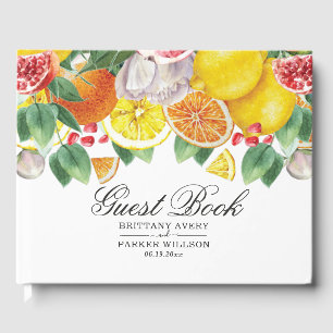 Citrus Botanical Wedding Guest Book