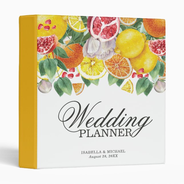 Citrus Botanical Wedding Planner Binder (Front/Spine)