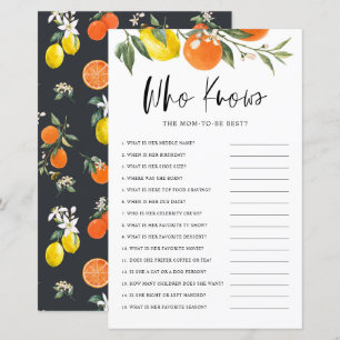 Citrus Botanical Who Knows the Mom Best Game