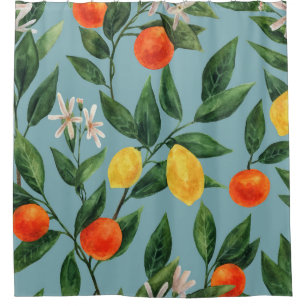 Citrus Branches: Watercolor Ornamental Pattern