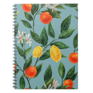Citrus Branches: Watercolor Ornamental Pattern Notebook