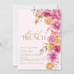 Citrus Bridal Brunch Bright Florals Lemon Invitation
