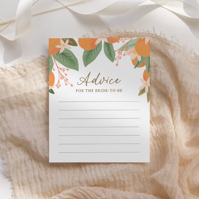 Citrus Bridal Shower Advice Card (Creator Uploaded)