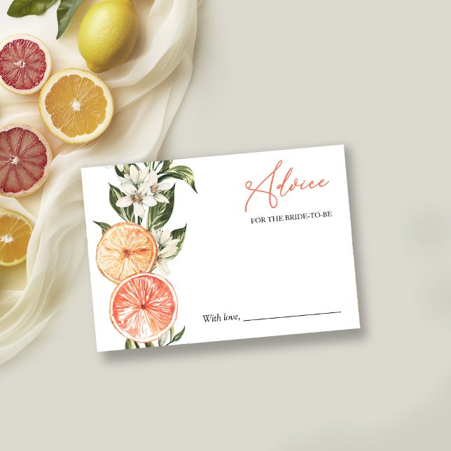 Citrus Bridal Shower Advice for the Bride Card (Creator Uploaded)
