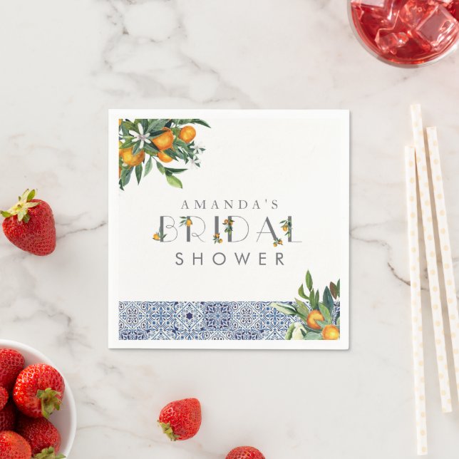 Citrus Bridal Shower custom  Napkins (Insitu)