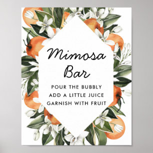 Citrus Bridal Shower Mimosa Bar Poster