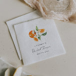 Citrus Bridal Shower Napkins, Orange Theme Napkin<br><div class="desc">This is a citrus themed bridal shower napkin featuring beautiful watercolor oranges and an elegant font pairing. Edit ALL wording and most colours. The colour of the watercolor oranges is not editable // For matching items, please visit the "SIENNA" collection in the Sincerely By Nicole Zazzle store. * If you...</div>