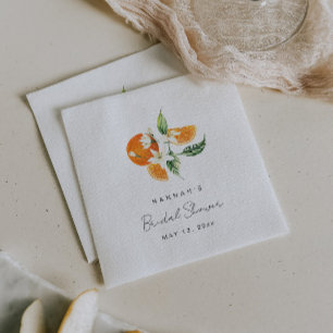 Citrus Bridal Shower Napkins, Orange Theme Napkin