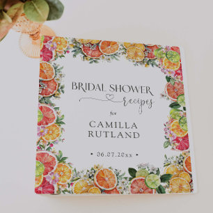Citrus Bridal Shower Recipe Binder