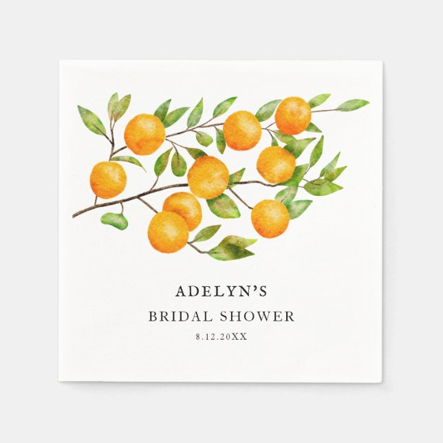 Citrus Bridal Shower Summer Napkin (Front)