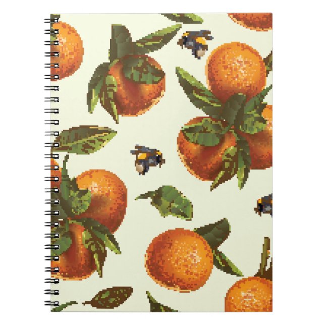 Citrus & Bumblebee: Vintage Seamless Notebook (Front)