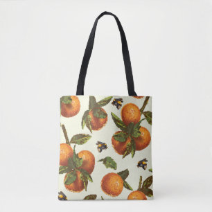 Citrus & Bumblebee: Vintage Seamless Tote Bag