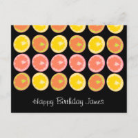 Citrus Candy Lemon Fruit Pattern Black   
