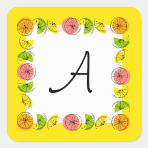 Citrus Carré Monogramme autocollant carré