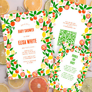 Citrus Celebration CUSTOM BABY SHOWER BOOKS 4 BABY Enclosure Card