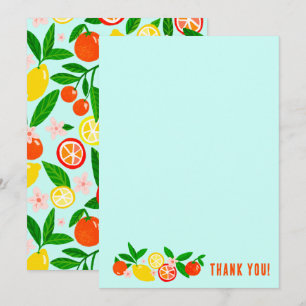 Citrus Celebration Custom Colorful Blank Note Thank You Card