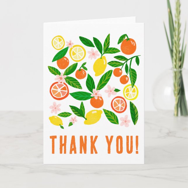 Citrus Celebration Custom Colourful Bold Thank You Card (Front)
