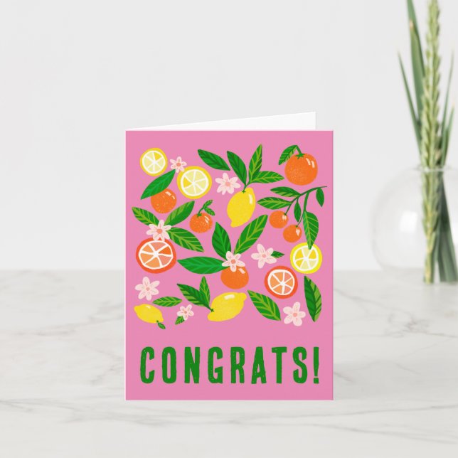 Citrus Celebration Custom Colourful CONGRATULATION Card (Front)