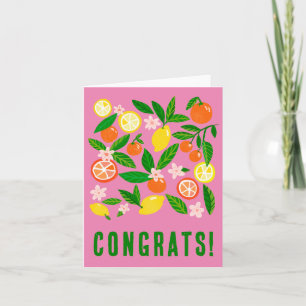 Citrus Celebration Custom Colourful CONGRATULATION Card