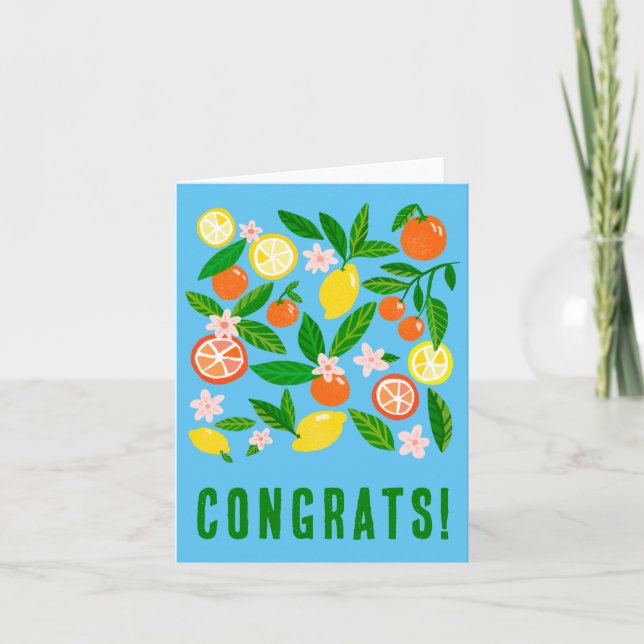 Citrus Celebration Custom Colourful CONGRATULATION Card (Front)