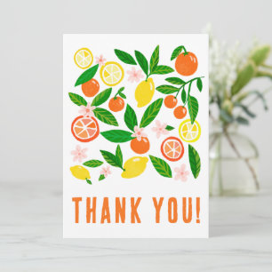 Citrus Celebration Custom Colourful Flat  Thank You Card
