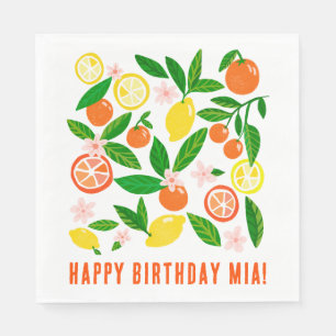 Citrus Celebration Custom Name BIRTHDAY PARTY Napkin