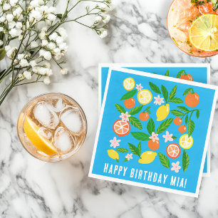 Citrus Celebration Custom Name BIRTHDAY PARTY Napkin