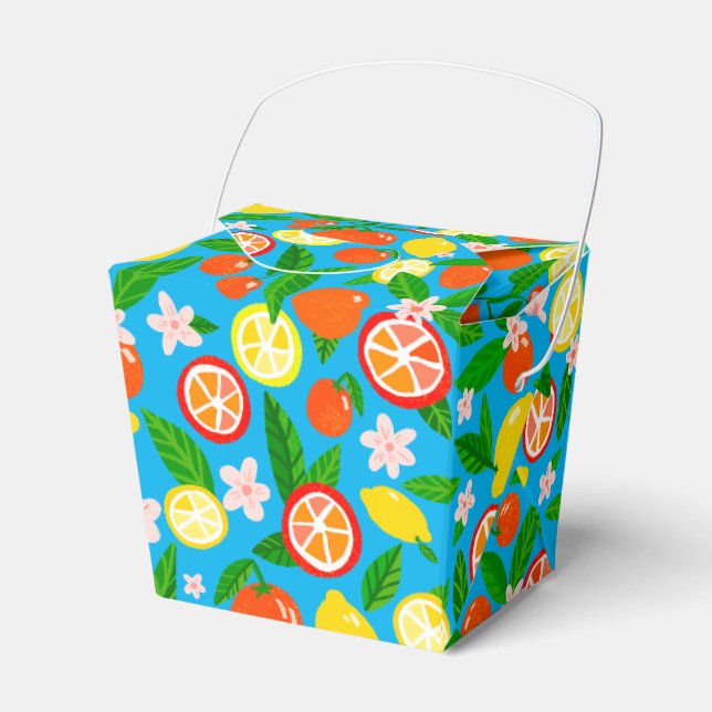 Citrus Celebration Lemons Oranges Baby Shower Cute Favor Box (Front Side)