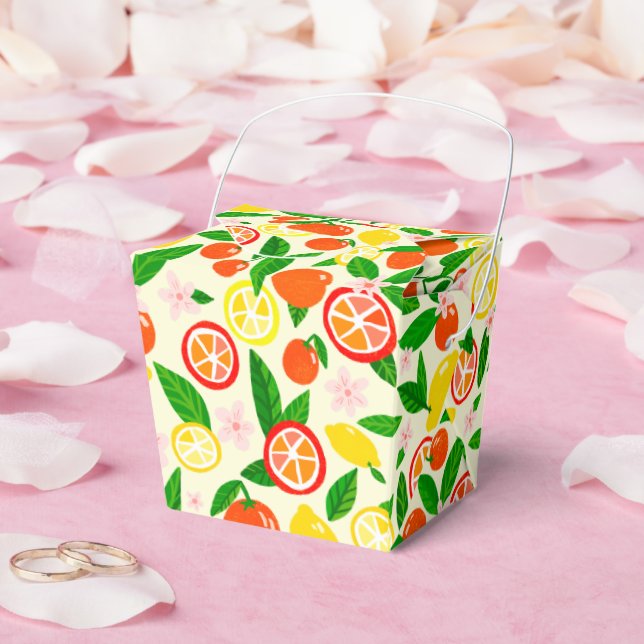 Citrus Celebration Lemons Oranges Bridal Shower Favor Box (Wedding)