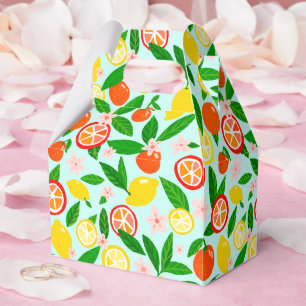 Citrus Celebration Lemons Oranges Bridal Shower Favor Box