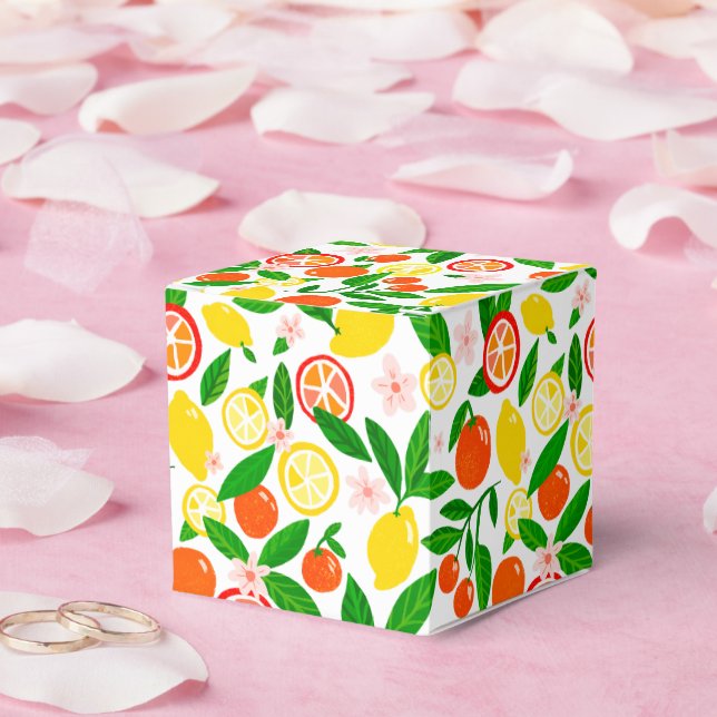 Citrus Celebration Lemons Oranges Bridal Shower Favor Box (Wedding)