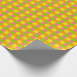 Citrus Check Wrapping Paper