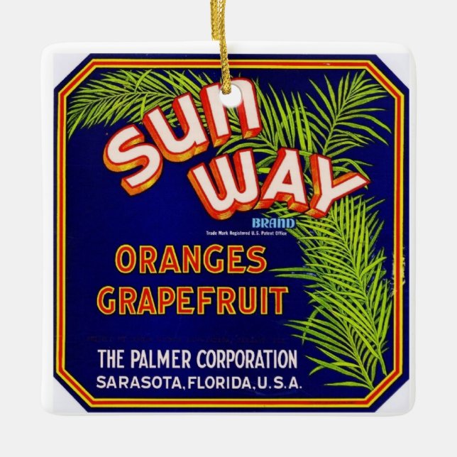 Citrus Christmas  Ceramic Ornament (Front)